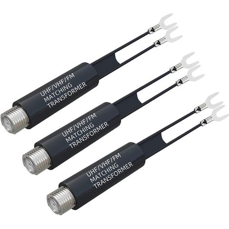 Adaptateur d'antenne 75 ohms à 300 ohms, convertisseur transformateur d'antenne UHF/VHF/FM, plaqué nickel. (1/3)