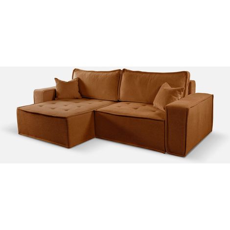 L-förmiges Bohoo-Ecksofa mit Schlaffunktion Ziegel Links (1/4)