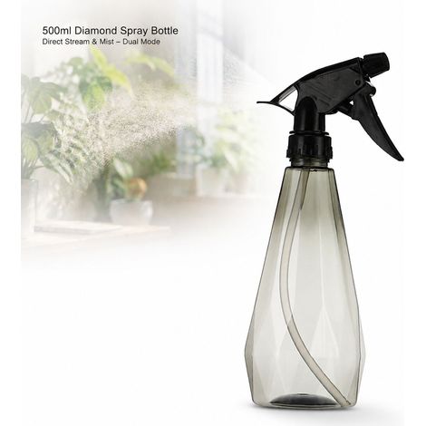 Flacone spray da 500 ml - Doppia modalità - Plastica PP/PET - Grigio - Annaffiatoio per piante da interno e giardinaggio (1/4)