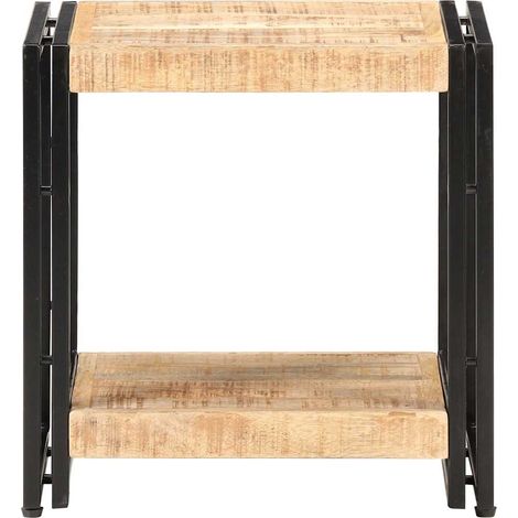 vidaXL Mesa auxiliar de madera de mango rugosa 40x30x40 cm (1/2)