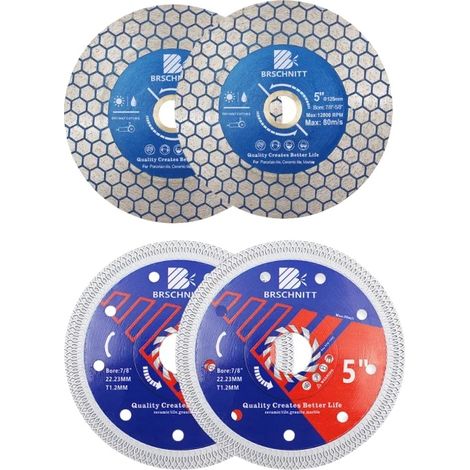Disque de découpe, matériau en diamant, compatibilité polyvalente, 4pcs 125mm (1/2)