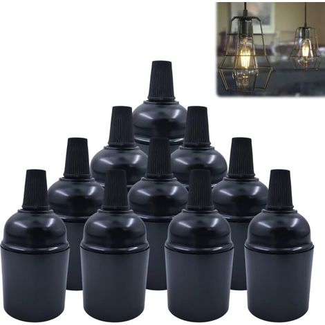 10 pezzi Portalampada E27: Portalampada vintage nero (φ38 H50mm), Portalampada vintage, Portalampada, Adattatore portalampada in bachelite solida per decorazione, fai da te