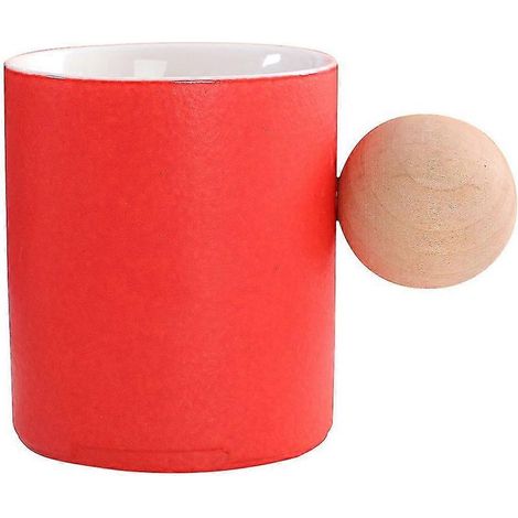 Keramikbecher mit originalem Holzgriff, 230 ml (7,7 oz) für Kaffee, Tee, Cappuccino, heiße Schokolade (1/5)