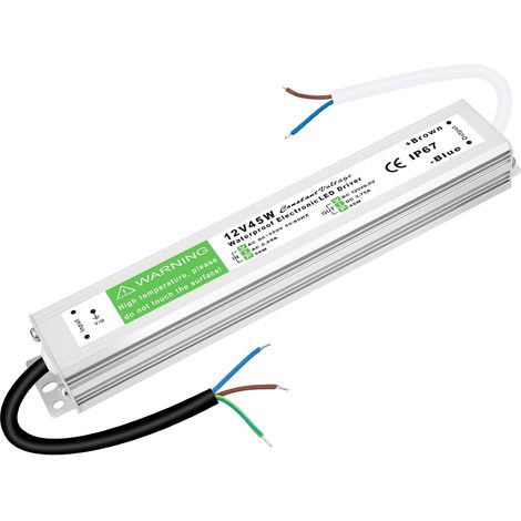 Transformateur 12V 45W 3.75A, Alimentation 12V LED Transfo AC à DC  IP67 Transformateur 220V 12V, Convertisseur 220 12, LED Driver Alimentation 12V Tension Constante pour G4 GU5.3 MR11 MR16 (1/5)
