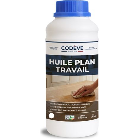 Codève Bois – Huile pour bois 1 L – Effet perlant et hydrofuge – Préserve les fibres et résiste aux taches – Application facile avec brosse ou chiffon (1/5)