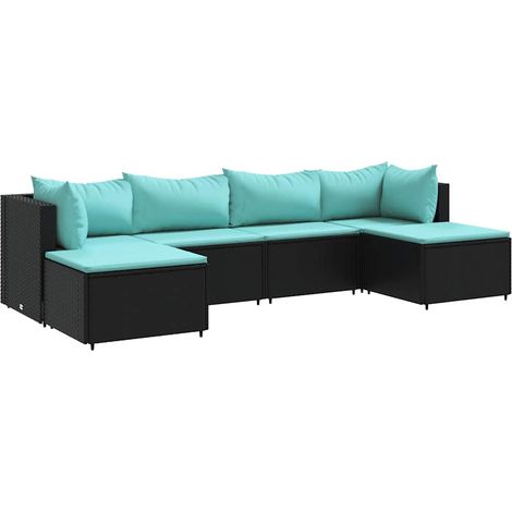 Maison Exclusive - Set Mobili da Giardino 6 pz con Cuscini in Polyrattan Nero