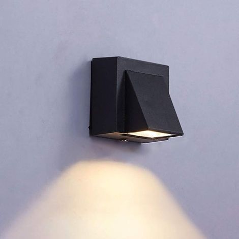 Led Applique Murale Imperméable/Extérieure IP65 Imperméable Moderne Simple Noir Projecteur à Tête Unique (Blanc Chaud) (1/5)