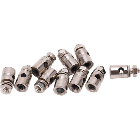 Lot de 10 biellettes de poussée de 2,1 mm avec butée de réglage rapide en métal pour avions RC à voilure fixe KT (1/5)