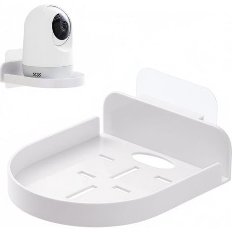 Juego de 2 soportes de pared universales para cámaras, estante de pared adhesivo sin necesidad de taladrar, soporte de fácil instalación para cámaras de seguridad de interior y exterior, monitoreo rem (1/5)
