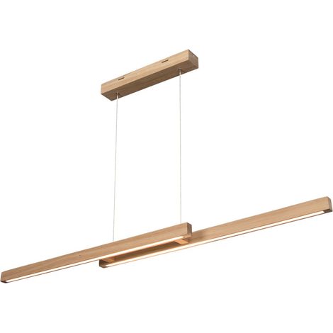 Suspension en Chêne Huilé Design Contemporain avec Variateur Tactile SMAL DOUBLE (1/3)