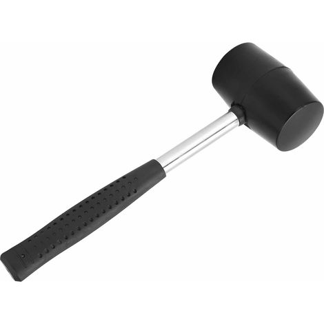 Marteau industriel double face 260mm, manche en acier avec poignée caoutchouc, outil de frappe manuel professionnel. (1/5)