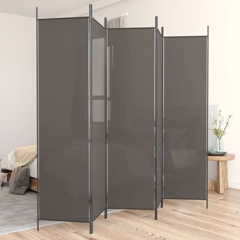 Divisorio a 5 Pannelli Antracite 250x220 cm Tessuto vidaXL (1/6)