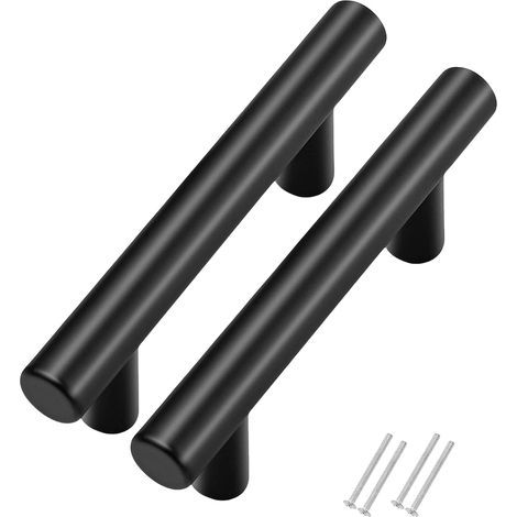 Lot de 2 Poignée, Espacement 64 mm, Acier Brossé, T pour Armoire, Cuisine (1/5)