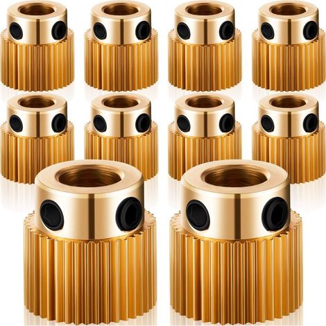 Rueda extrusora para impresora 3D, engranaje de 40 dientes, rueda extrusora de latón compatible con CR-10, CR-10S, S4, S5, Ender 3, Ender 3 Pro (10) (1/5)