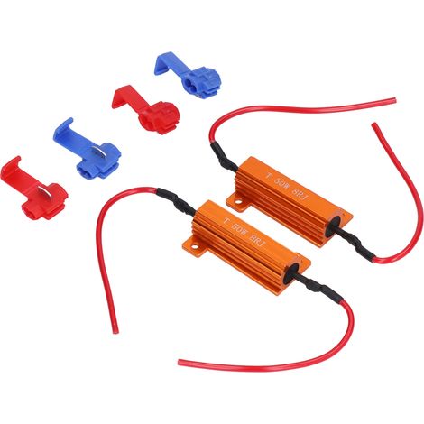 Deux kits de remplacement faciles à installer avec des résistances de charge de 50 W et 8 ohms pour feux de jour à LED. (1/5)