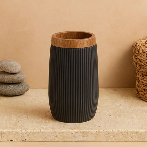 Exagonshop Portaspazzolini in plastica nero London