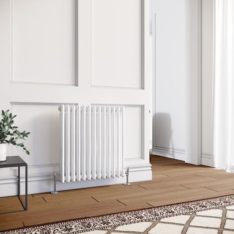 ELEGANT Traditional Radiator 600 x 605mm Horizontal Double Column Cast Iron Style Radiator White (1/5)