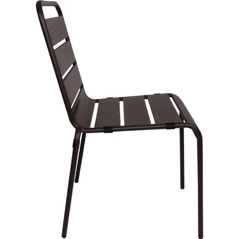 Chaise à Lattes en Acier Noire - Lot de 4 - Bolero (1/4)