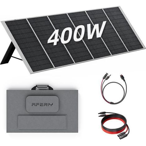 Tragbares Solarpanel-Set - AFERIY - 400W - Monokristallin 23% - ETFE-Beschichtung - IP65, faltbar