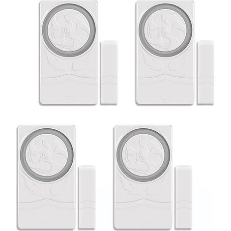 Lot De 4 Alarmes De Porte De Sécurité pour La Maison, Détecteur D'ouverture De Fenêtre Magnétique, Carillon D'alerte Antivol 110 DB pour Tiroirs De Garage, Coffres-Forts (1/5)