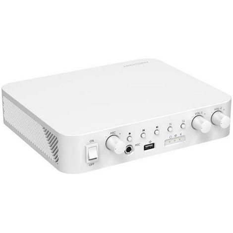 Amplificateur analogique Hikvision DS-QAE0A60G1-VB 60W avec entrées Bluetooth, USB, RCA et microphone pour systèmes audio (1/5)