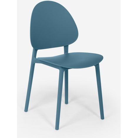 Silla moderna de polipropileno para cocina exterior comedor Gladys - Azul oscuro (1/5)
