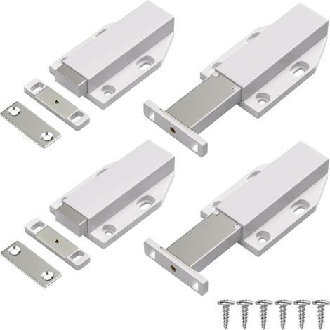 Stück magnetische Türschließer mit Druckmechanismus für Schrankschubladensysteme, magnetische Verriegelung, Türdämpfer für Schranktüren (1/4)