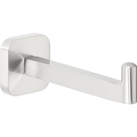 tesa ESTEETIC Ersatzrollenhalter für Toilettenpapier, verchromt - zur Wandbefestigung ohne Bohren, inkl. Klebelösung - 128 mm x 50 mm x 50 mm (1/5)
