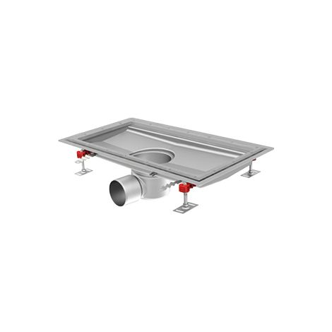 Receveur de base 200/170 x 830/800 H60, bonde 142, allongé, 1.4301, FHD, longueur du robinet 150 mm