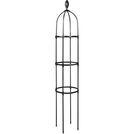 QAZQA Tuteur de Jardin 175 cm Colonne rosiers Support pour Plantes grimpantes Ø 31.7 cm Obélisque de Jardin