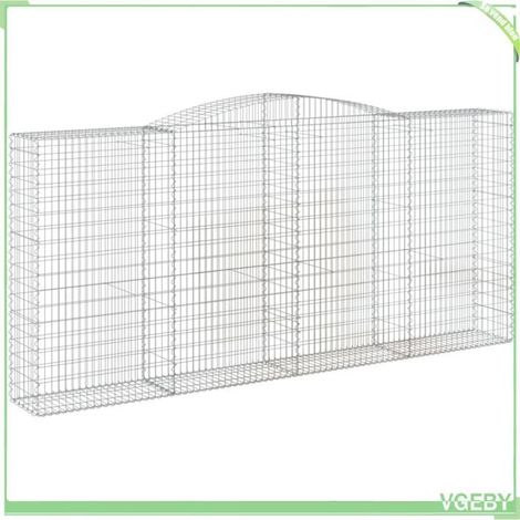 Panier de gabions arqué - FAFEICY - 153539 - 400x50x180/200 cm - Fer galvanisé - Fil 3,5 mm (1/4)