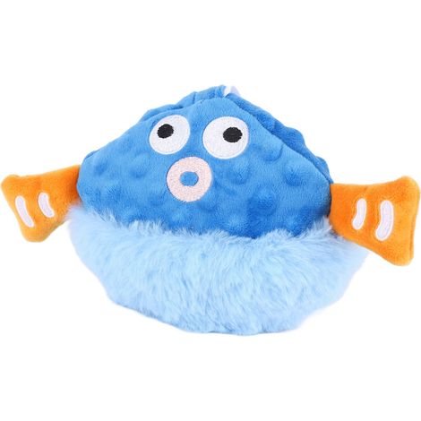 Housse en tissu amovible, lavable, douce et confortable pour peluche interactive pour chien (bleue) (1/5)