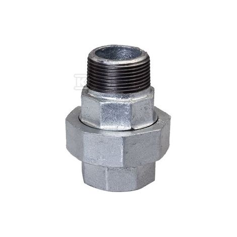 Conector doble galvanizado con junta roscada U2 NR59 1