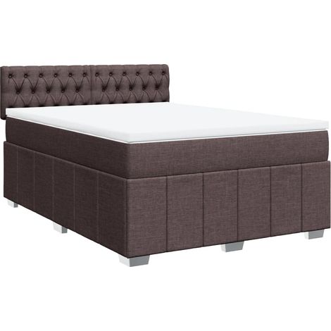 Maison Exclusive - Sommier à lattes de lit avec matelas Marron foncé 160x200 cm (1/5)