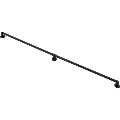 Kit de main courante, Rambarde d'escalier moderne noire de 2,13 m (7 ft) pour intérieur/extérieur, fixation murale
