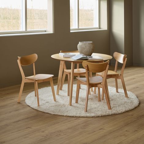 Roxby ensemble pour salle à manger table et 4 chaises naturel, chêne. (1/5)