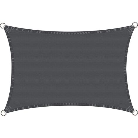 Voile d'ombrage Triangle 5x5x7m Respirant HDPE Toile Ombrage UV Protection pour Patio Balcon Jardin Terrasse Extérieur-Crème