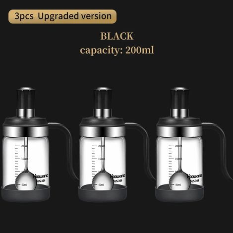 (3 pots à épices de 200 ml, noirs, avec poignées), boîte de rangement, avec cuillères (1/3)
