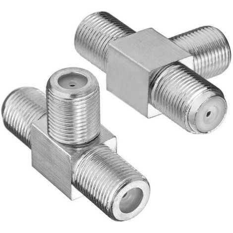 Répartiteur à trois voies de type F, adaptateur coaxial de type T, avec connecteur femelle de type F vers femelle de type 2, adapté aux antennes TV, aux magnétoscopes, à la télévision par (1/5)