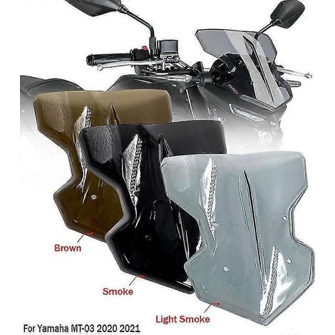 Déflecteur de vent de pare-brise moto 3 couleurs pour Yamaha MT-03 MT03 MT 03 2020 2021 - Accessoires - Fumé (1/5)
