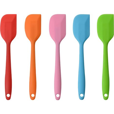 Silikonspatel, Silikonutensilien, hitzebeständig, antihaftbeschichtet, BPA-frei, ungiftig, Back- und Konditoreiwerkzeuge, 5er-Set