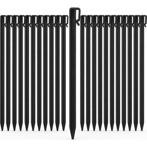Lot de 30 piquets d'ancrage Piquet ancrage Piquet Bordure Jardin Piquet ancrage Bordure Jardin Piquet pour Bordure de Jardin - 24,7 cm Noir - Toile de paillage, pelouse, Support de Plantes (1/5)