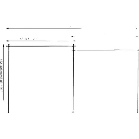 Separador de ambientes, altura regulable, diseño moderno, negro. (1/2)