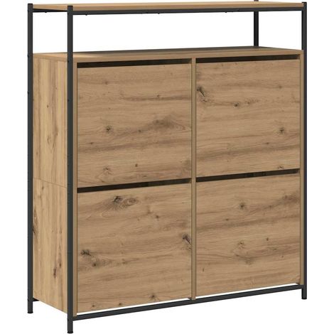 Maison Exclusive - Mobile per scarpe Rovere artigianale 100 x 34 x 112 cm (1/5)