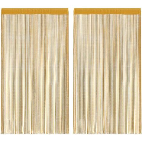 Rideaux à fils dorés, 2 pièces, 100 x 250 cm