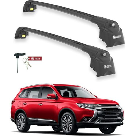 TURTLE kompatibel mit Mitsubishi Outlander (Mk3) 2013-2021 Dachträger Air2 Schwarz (1/5)
