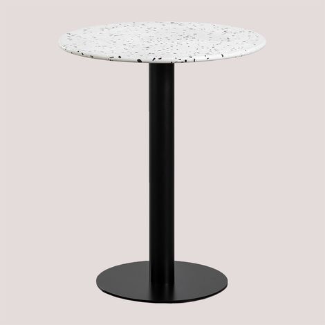 SKLUM Runder Bistrotisch aus Terrazzo (Ø60cm) Dolce                       Weiß            