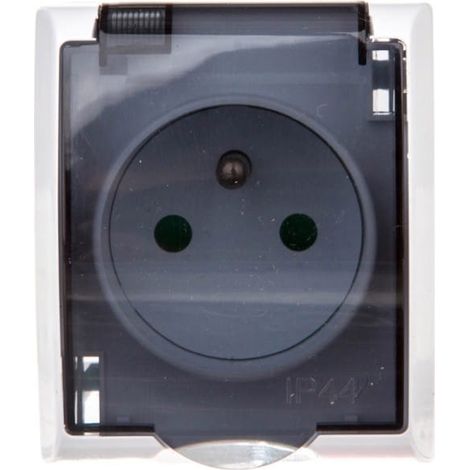 Enchufe individual herm茅tico Fala con o sin protecci贸n IP44, con obturador, tapa transparente, blanco GNH-1HZP/00/d