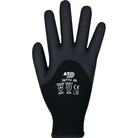 Guantes de protección contra el frío talla 11 negro EN 388.EN 511 PPE II (Por 6)