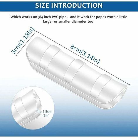 Lot de 30 colliers de serrage blancs pour tuyaux de jardin. Colliers de serrage blancs en plastique pour jardin et cour. Kit de fixation de colliers de serrage en plastique pour tuyaux de 25 mm. (1/5)